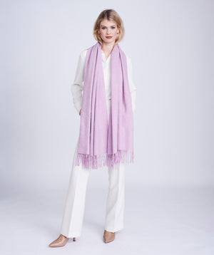 Lilac Oversized Oblong Scarf with Raw Edges