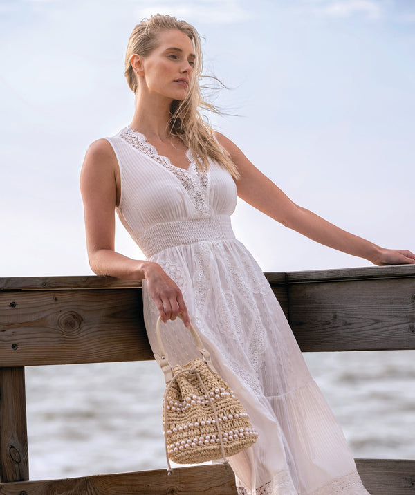 Acapulco - Lace Empire Waist Maxi Dress