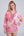 Pink Floral Print Cover up with Beaded Embellishment