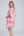 Side View: Pink Floral Print Kaftan with Embellished Beading