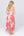 Back View: Pink Floral Maxi Dress with Elasticated Bandeau Top