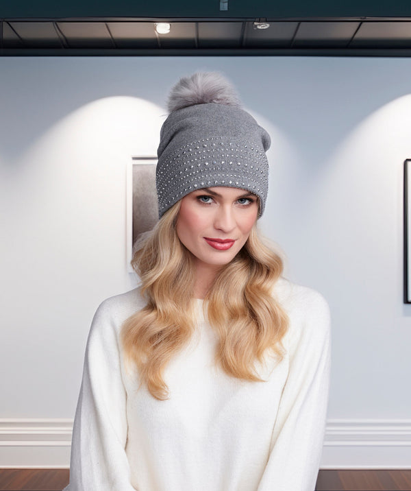 Adalyn - Pom Pom Beanie Hat