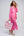 Pink Sheer Shirt Dress with Waist Tie - Midi Length