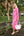 Pink Sheer Shirt Dress with Waist Tie - Midi Length