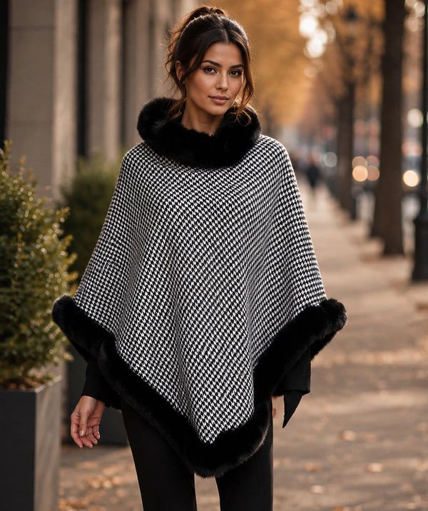 Addison - Houndstooth Poncho