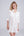 White Midi Beach Shirt with Perforated Cut Out Design