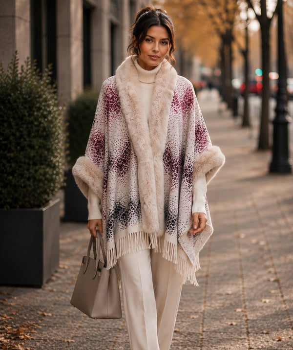Alma - Faux Fur Cape Wrap