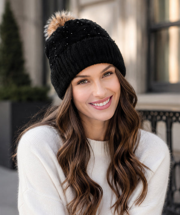 Alora - Pom Pom Beanie Hat