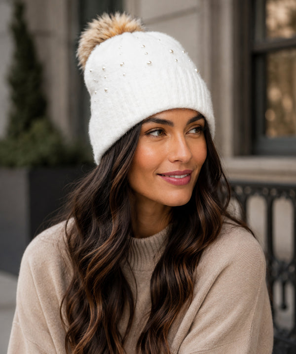 Alora - Pom Pom Beanie Hat
