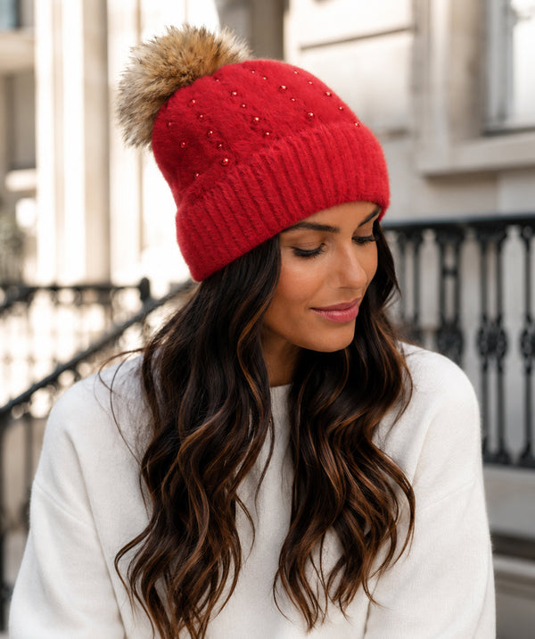 Alora - Pom Pom Beanie Hat