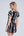 Back View: Black and White Striped Beach Dress with Tie Detail