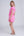 Side View: Hot Pink Striped Beach Dress with V Neck