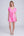 Hot Pink Striped Beach Dress with V Neck