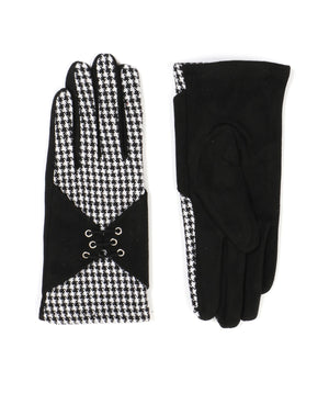 Faux Suede Houndstooth Gloves | Luxury Gloves, Great Price