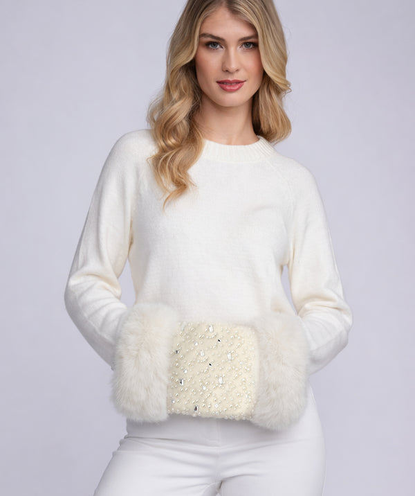 Amy Hand Muff - Winter White