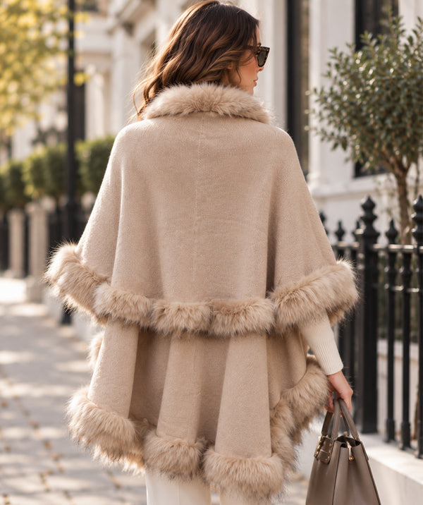Anabelle - Faux Fur Trim Shawl