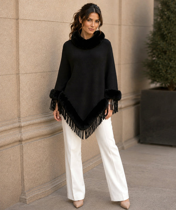 Angela - Faux Fur Poncho