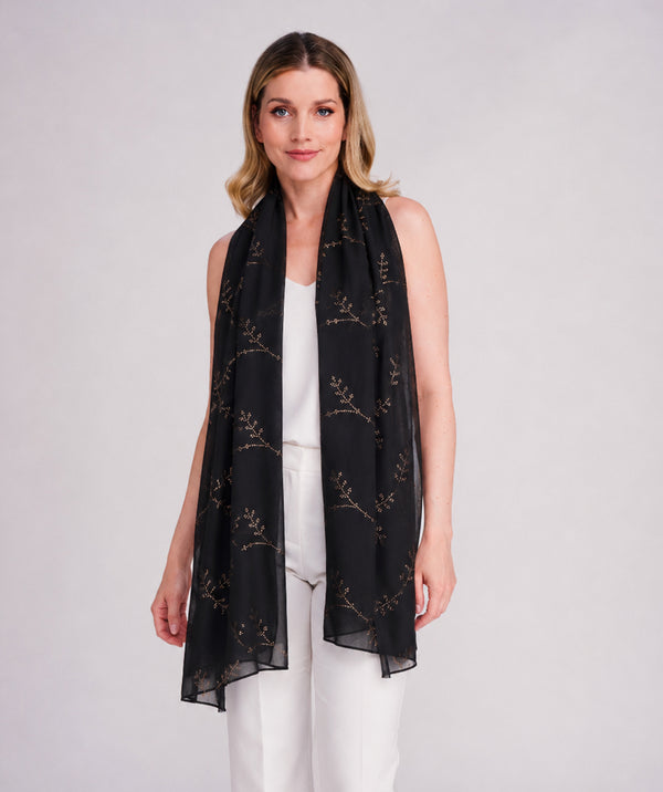 Annika Lightweight Summer Scarf - Black