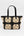 Sand/Black Floral Crochet Tote Bag with Top Handles