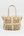 Sand & White Floral Crochet Tote with Zipped Closure