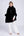 Black Faux Suede Wrap with Plush Faux Fur Panel