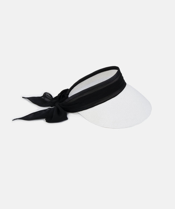 Augusta - Straw Visor with Chiffon Tie