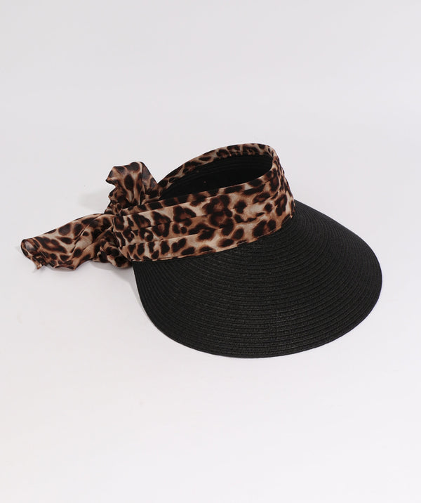 Augusta - Straw Visor with Chiffon Tie