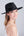 Black Straw Fedora Hat with Sequin Trim and Sun Protection