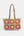 Sand/Pink Floral Crochet Tote Bag with Zipped Closure