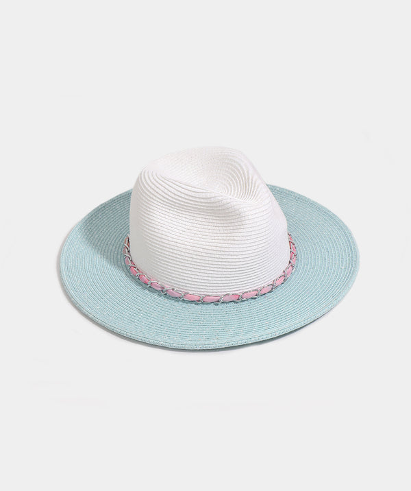 Avignon Straw Fedora  - Pale Turquoise