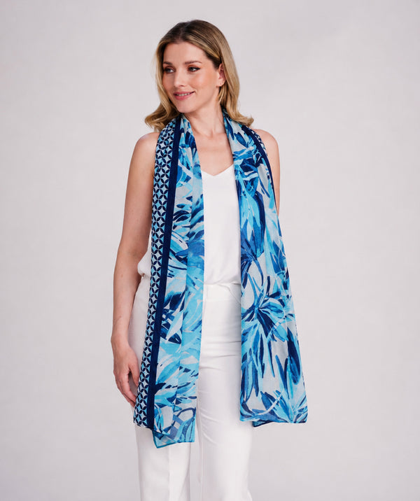 Avril Lightweight Summer Scarf - Blue