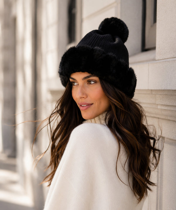 Bailey - Gorro con ribete de piel sintética
