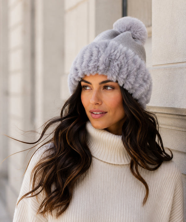 Bailey - Gorro con ribete de piel sintética