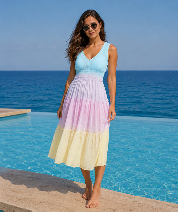 Biarritz Maxi Beach Dress - Baby Blue