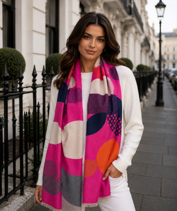 Bonnie - Oversized sjaal met statementprint