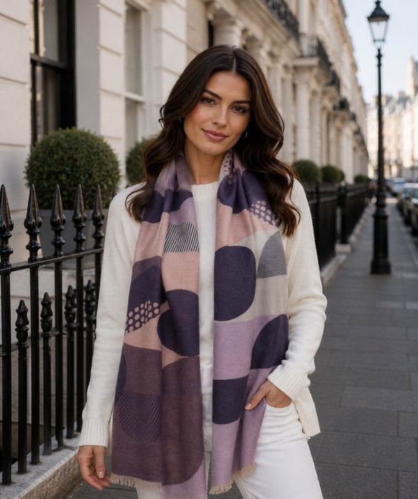 Bonnie - Oversized sjaal met statementprint