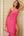 Pink Lace Trim Maxi Dress with Slip On Design