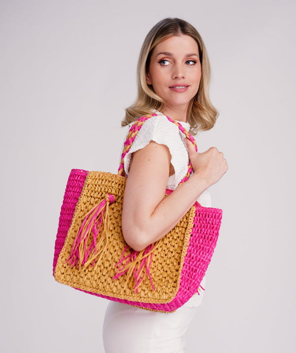 Cannes Bag - Natural/Pink
