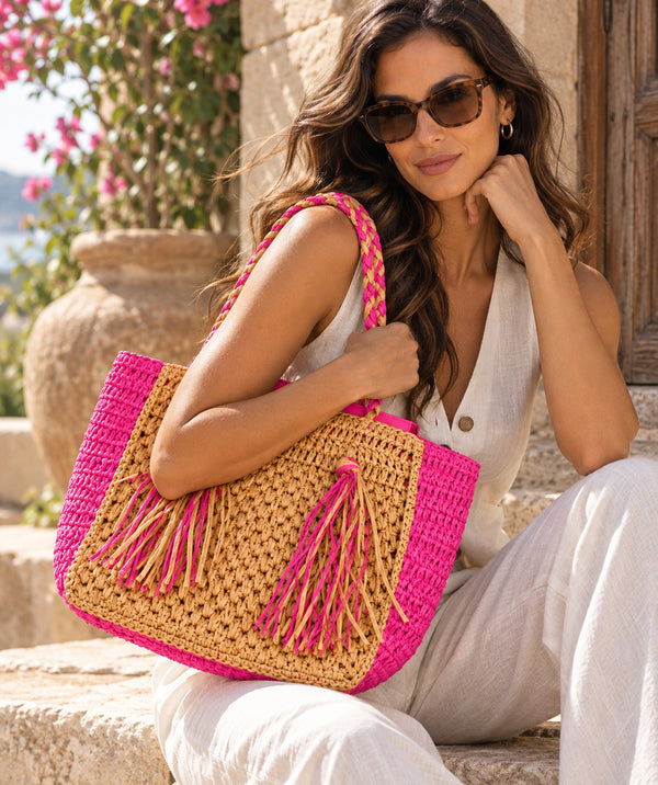 Cannes - Borsa tote in paglia