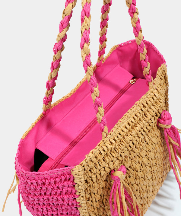Cannes Bag - Natural/Pink