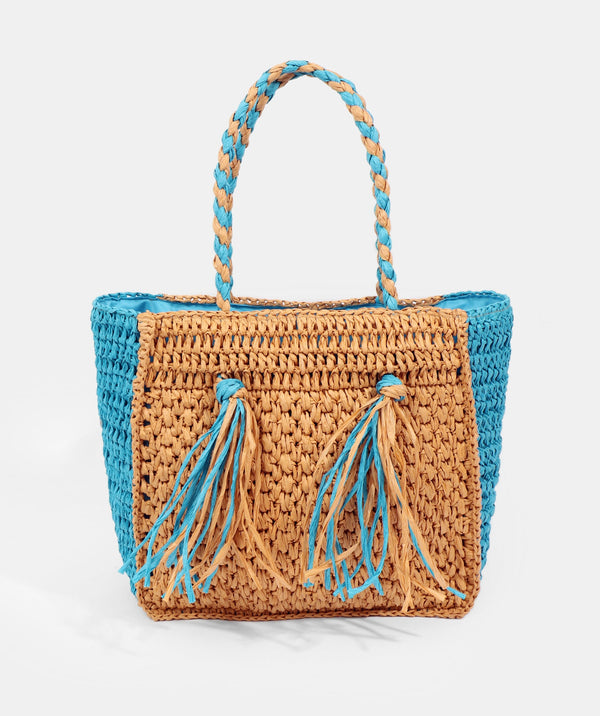 Cannes Bag - Natural/Turquoise