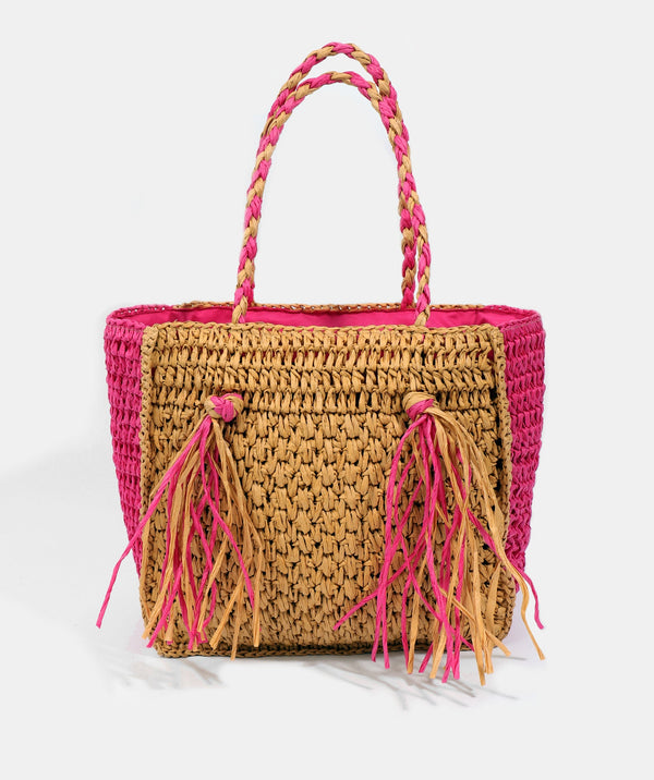 Cannes Bag - Natural/Pink