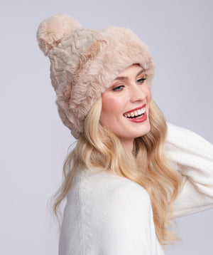 Coco - Faux Fur Trim Beanie Hat