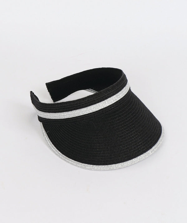Cohen - Metallic Stripe Straw Sun Visor