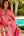 Pink Floral Print Midi Length Cover Up with Beaded Embellishment .