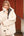 Winter White Borg Coat with Faux Leather Lining and Button Closure