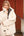 Winter White Borg Coat with Faux Leather Lining and Button Closure