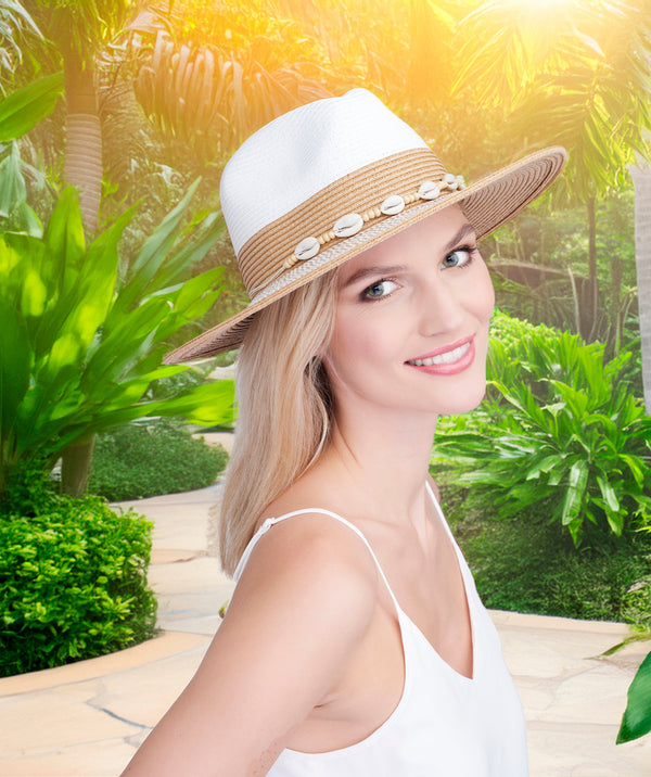 Costello - Shell Embellished Straw Fedora