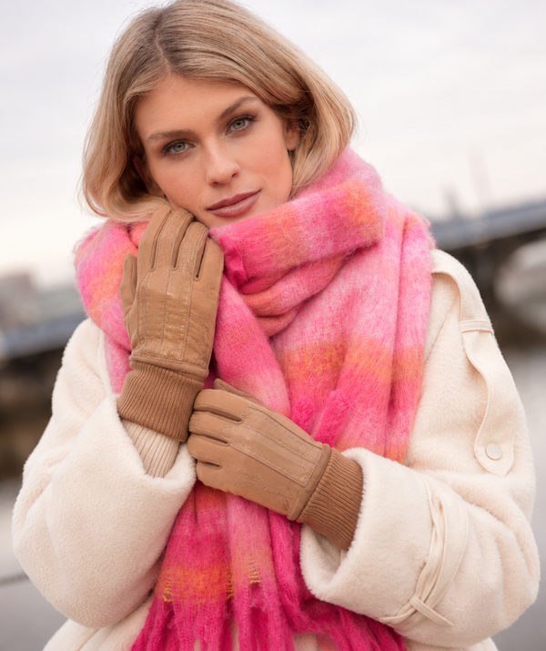 Charleigh - Roll Cuff Faux Suede Gloves