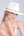 White-Natural Striped Summer Fedora Hat 